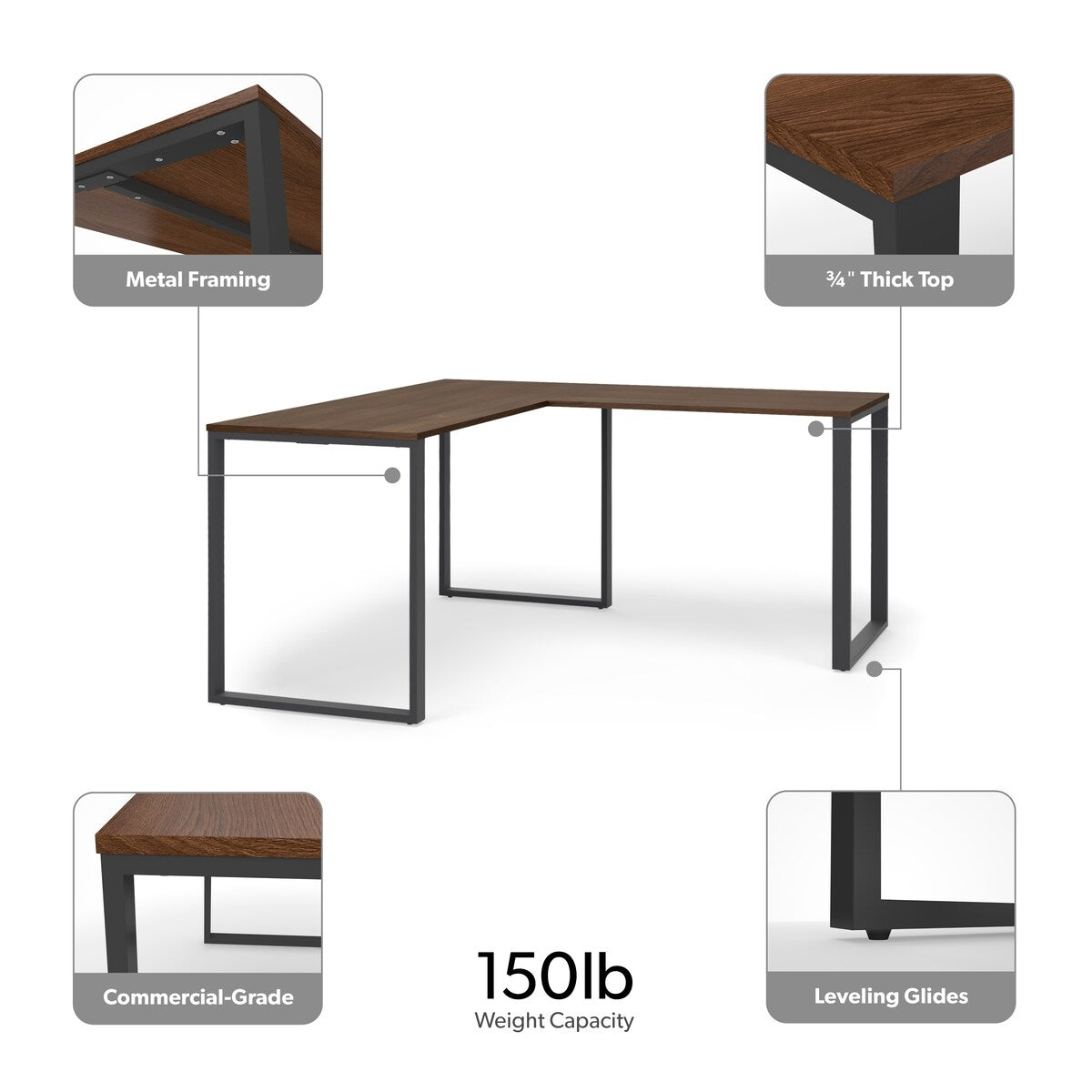 HON Basyx 59" L-Shape Corner Computer Desk