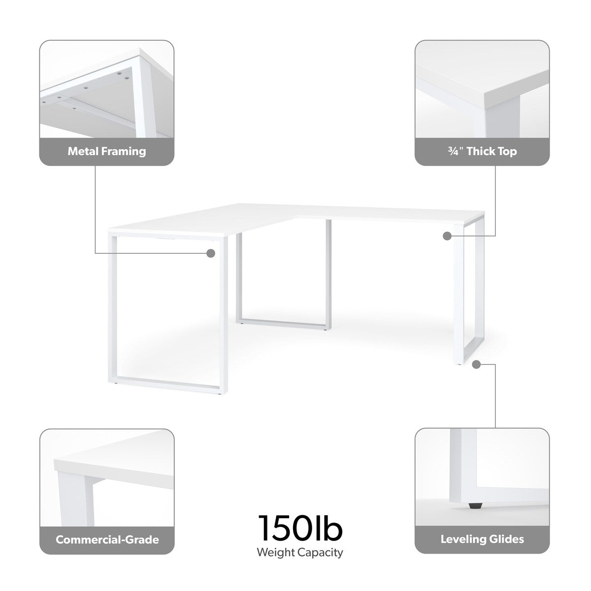 HON Basyx 59" L-Shape Corner Computer Desk