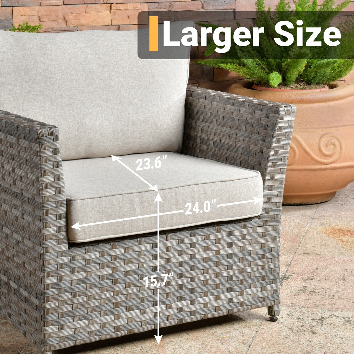 HOOOWOOO 10-piece Rattan Wicker Sectional Sofa Patio Furniture Set with Fire Pit Table
