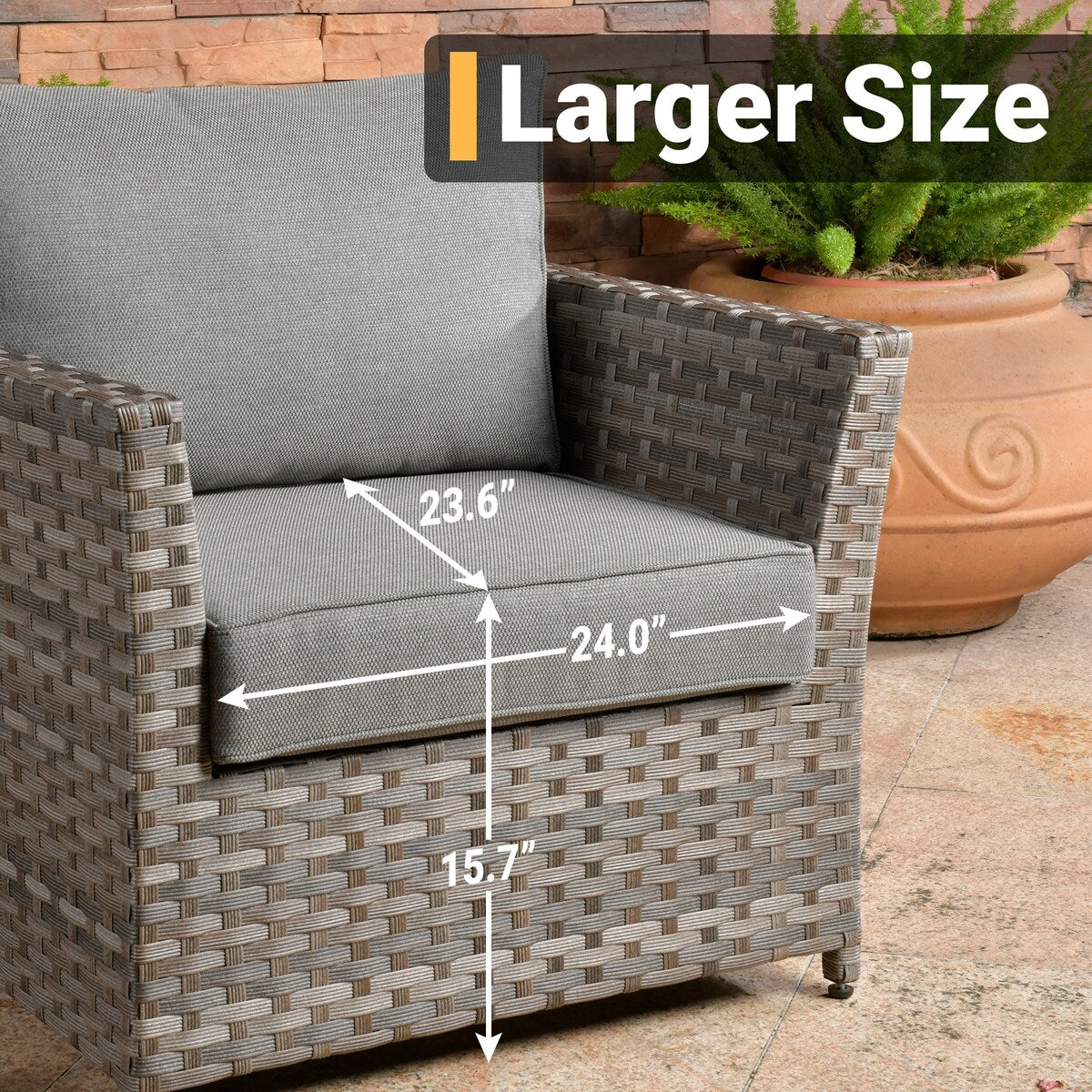 HOOOWOOO 10-piece Rattan Wicker Sectional Sofa Patio Furniture Set with Fire Pit Table