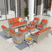 HOOOWOOO 9-piece Wicker High Back Patio Outdoor Swivel Chair Set