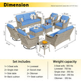 HOOOWOOO 9-piece Wicker High Back Patio Outdoor Swivel Chair Set