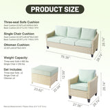 HOOOWOOO 8-piece Wicker Patio Furniture Conversation Sofa Set