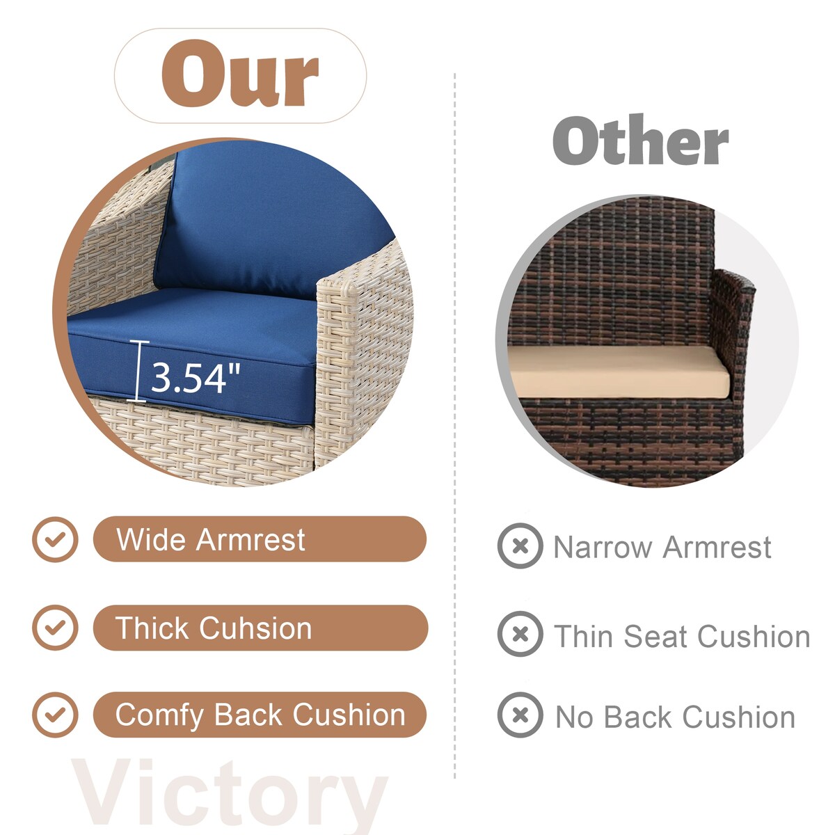 HOOOWOOO 8-piece Wicker Patio Furniture Conversation Sofa Set