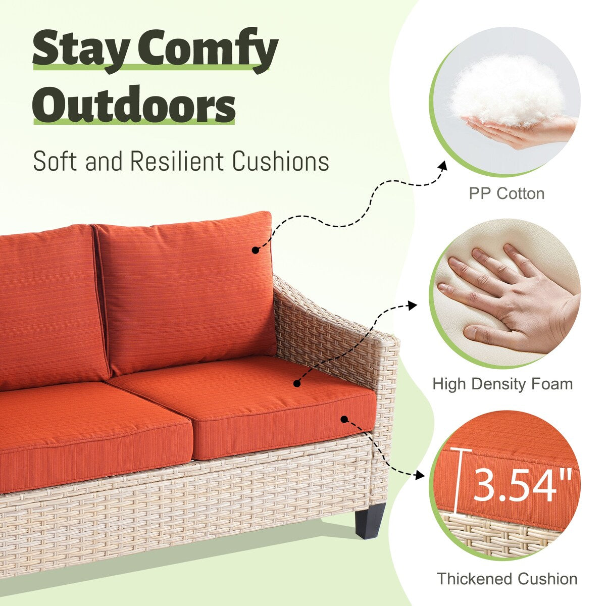 HOOOWOOO 8-piece Wicker Patio Furniture Conversation Sofa Set