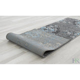 HR Floral/Swirls Design Pattern Modern Area Rug Blue/Grey/Silver/Black-Abstract/Contemporary