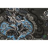 HR Floral/Swirls Design Pattern Modern Area Rug Blue/Grey/Silver/Black-Abstract/Contemporary