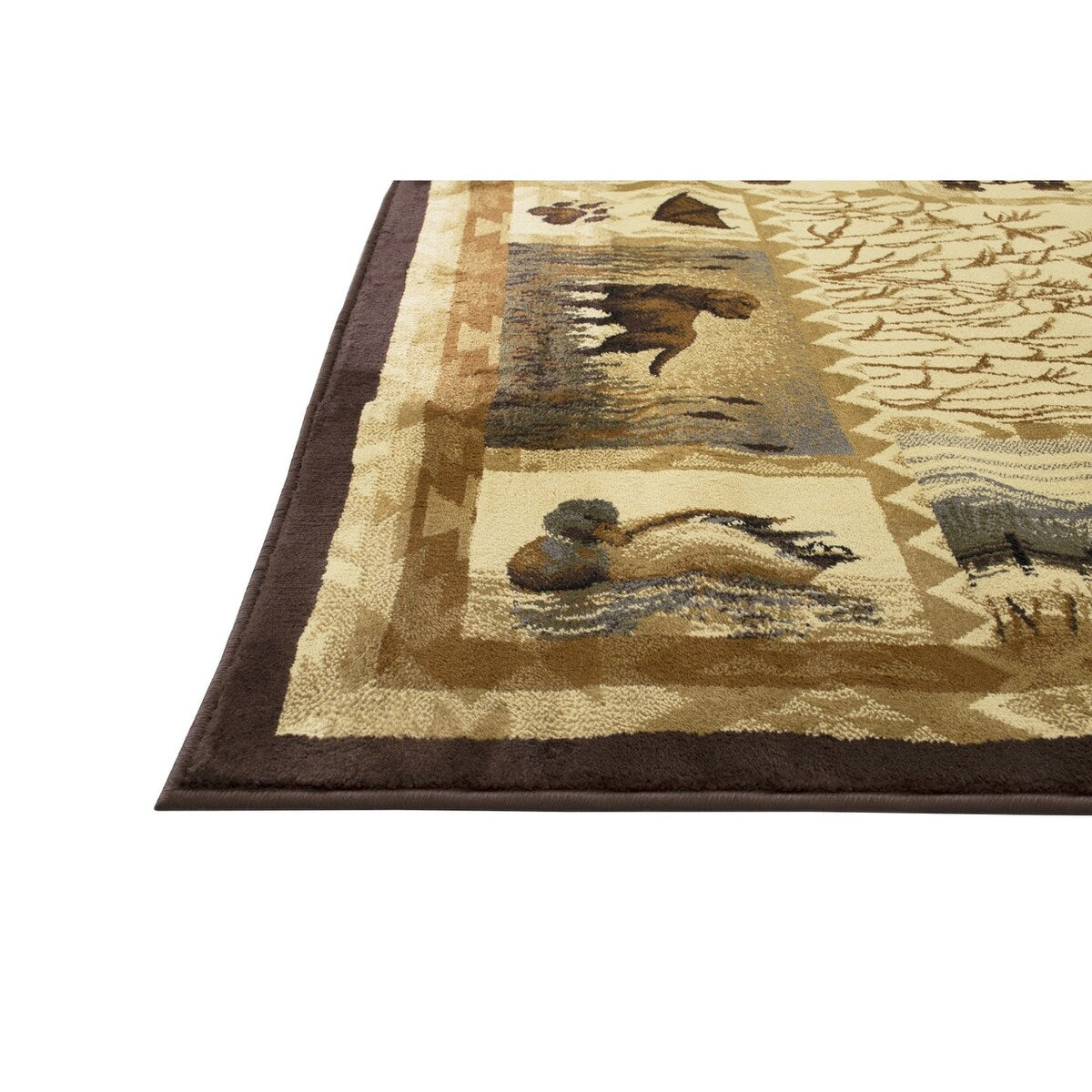 HR Lodge, Cabin Hunting Accent Area Rug Modern Geometric Design Cabin Area Rug
