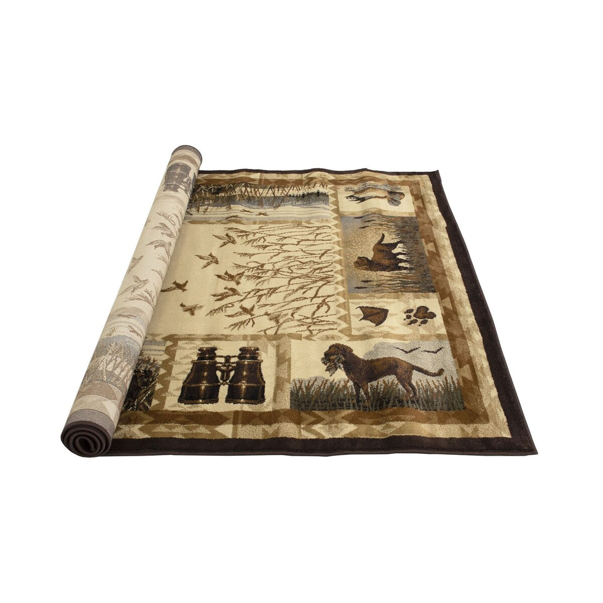 HR Lodge, Cabin Hunting Accent Area Rug Modern Geometric Design Cabin Area Rug