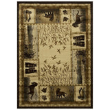 HR Lodge, Cabin Hunting Accent Area Rug Modern Geometric Design Cabin Area Rug