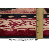 HR Lodge, Cabin Nature and Animals Area Rug Geometric Cabin Area Rug–Abstract, Black, Green, Red, Rooster Rug