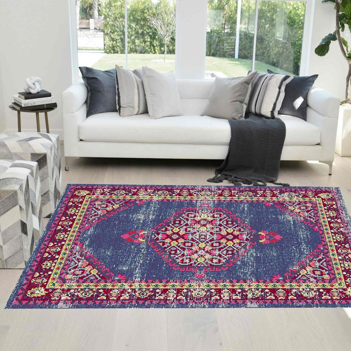 HR Modern Traditional Bohemian Rugs Faded Abstract Contemporary
