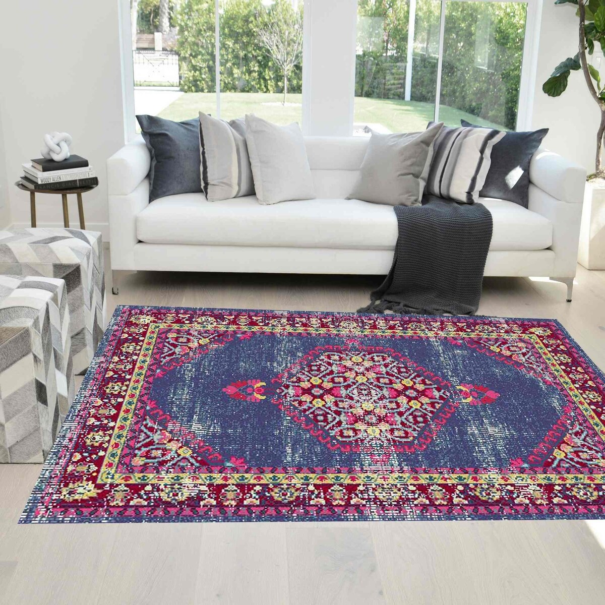 HR Modern Traditional Bohemian Rugs Faded Abstract Contemporary
