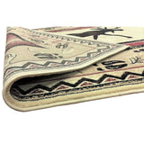 HR Rustic Lodge Cabin Area Rug with Geometric Design Nature and Wildlife Inspired in Beige, Ivory, Red Featuring Moose M