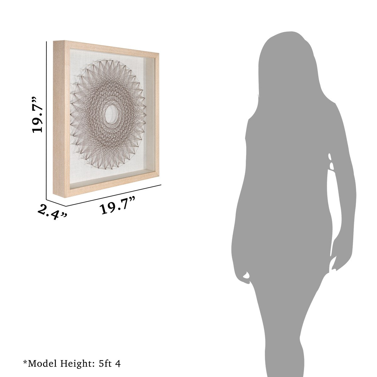 HUJI Abstract Brown String Art Shadow Box Wall Decor Handmade Wall Art For Bathroom Bedroom Living room Office