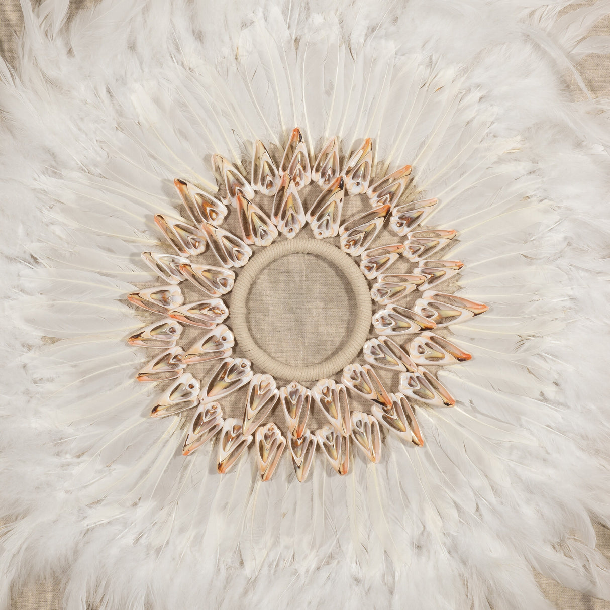 HUJI Feather & Shell Wreath Shadow Box Wall Decor