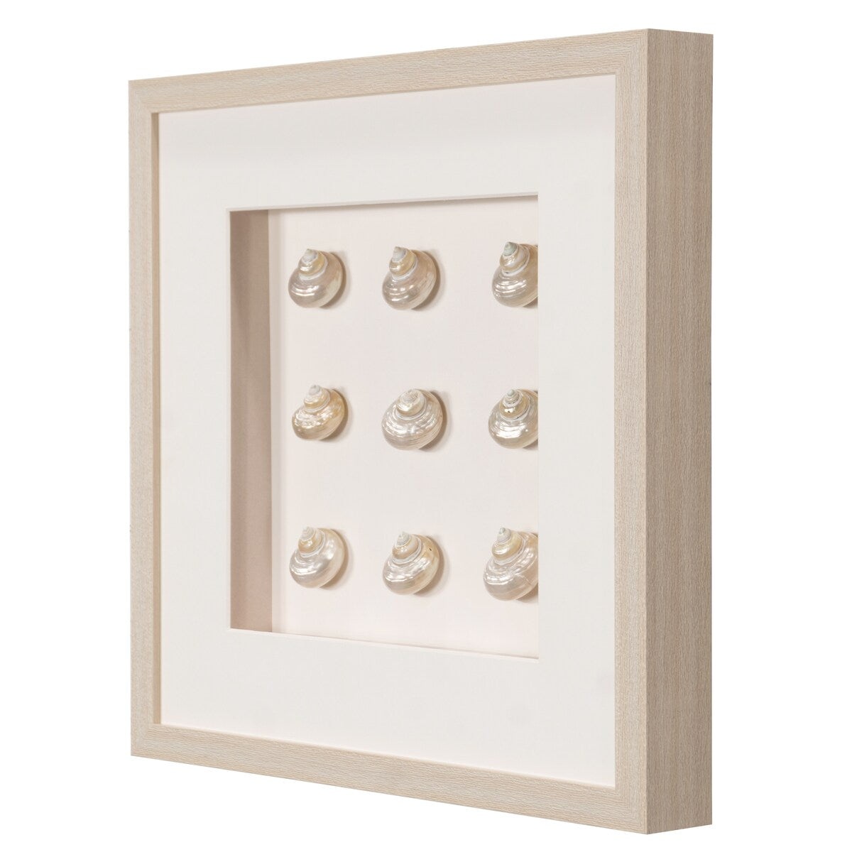 HUJI Handmade Pearlescent Sea Shell Shadow Box Wall Decor for Bathroom Bedroom - N/A
