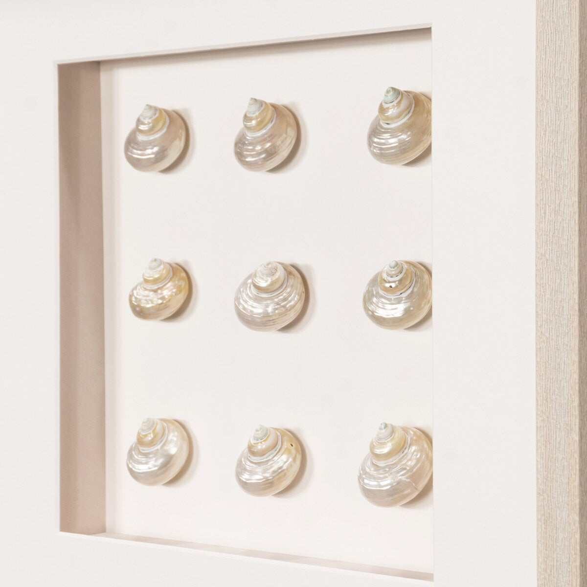 HUJI Handmade Pearlescent Sea Shell Shadow Box Wall Decor for Bathroom Bedroom - N/A