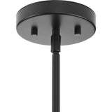 Haas Collection Six-Light Matte Black Mid-Century Modern Chandelier - 50 in x 50 in x 5.87 in
