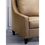 Hackney Light Beige Top Grain Leather Accent Chair