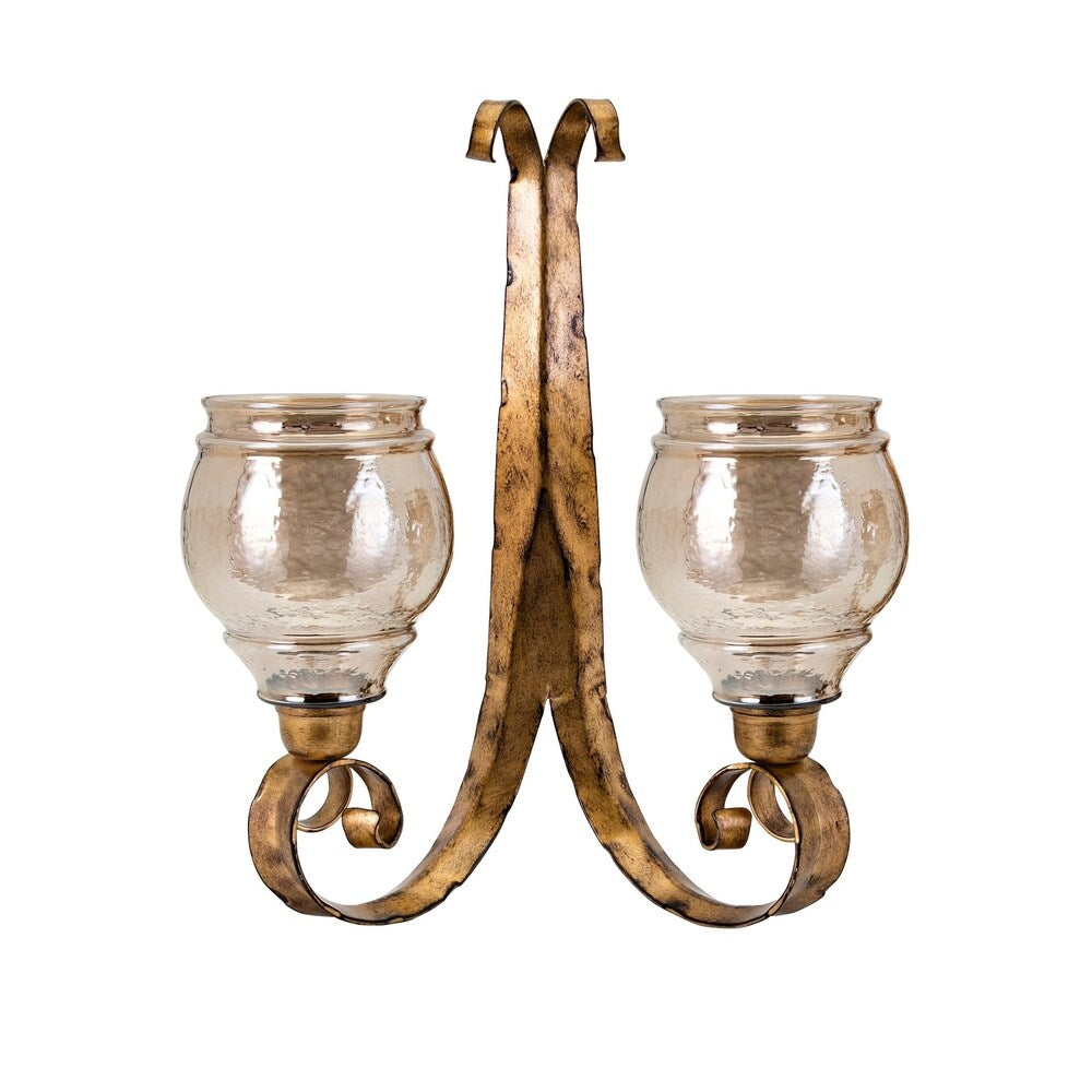 Hadara Antiqued Gold Wall Sconce