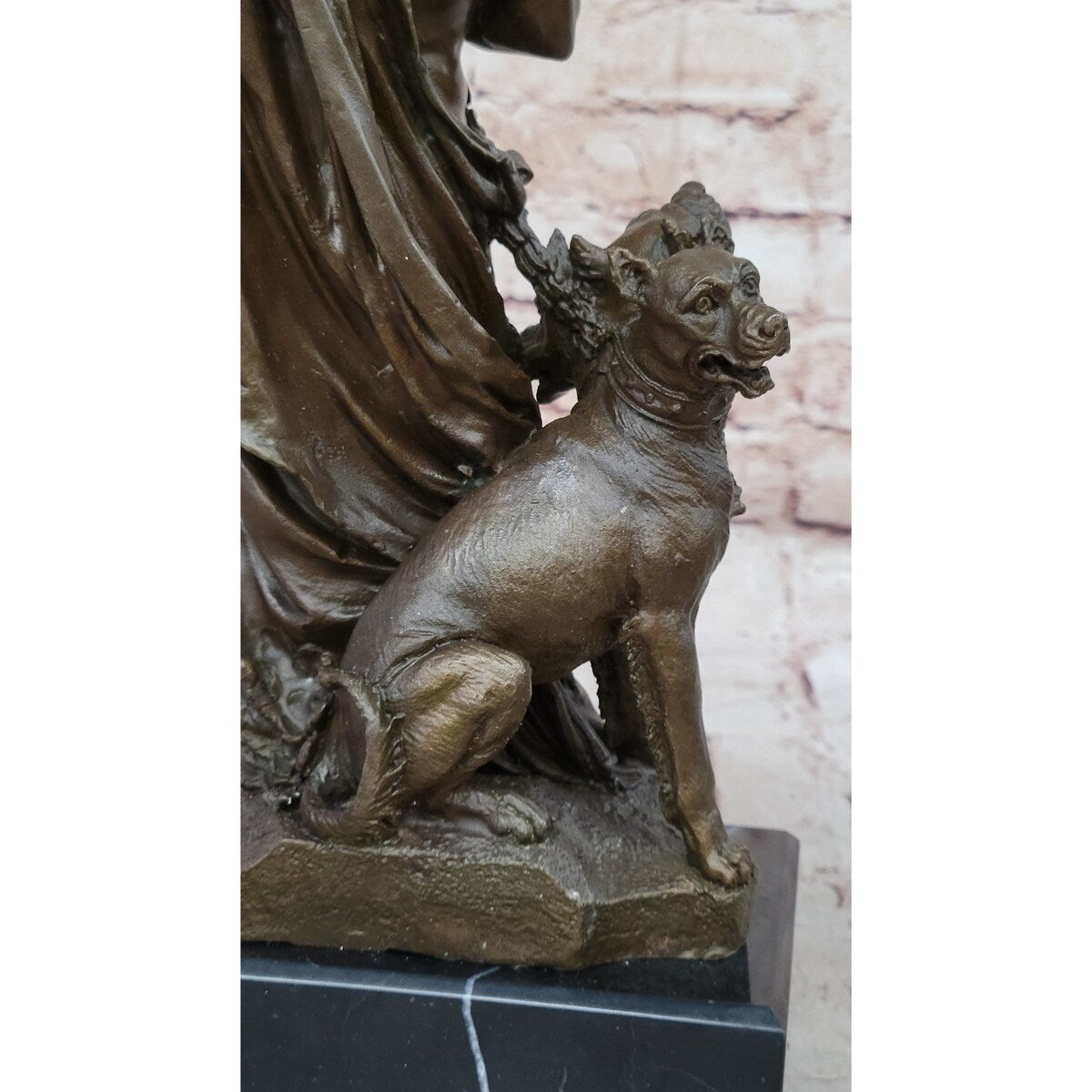Hades Pluto Cerberus 3 Headed Imitative Dog Bronze Metal Statue Sculpture Greek Mythology