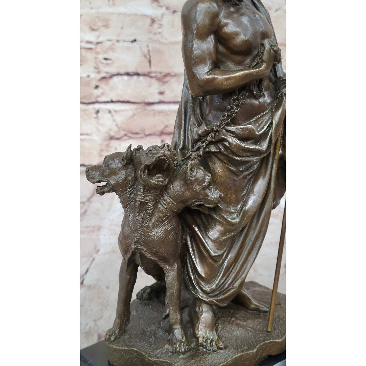 Hades Pluto Cerberus 3 Headed Imitative Dog Bronze Metal Statue Sculpture Greek Mythology