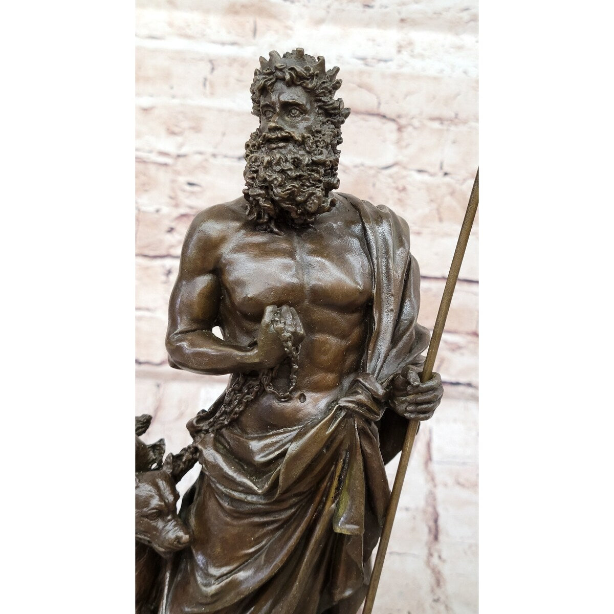 Hades Pluto Cerberus 3 Headed Imitative Dog Bronze Metal Statue Sculpture Greek Mythology