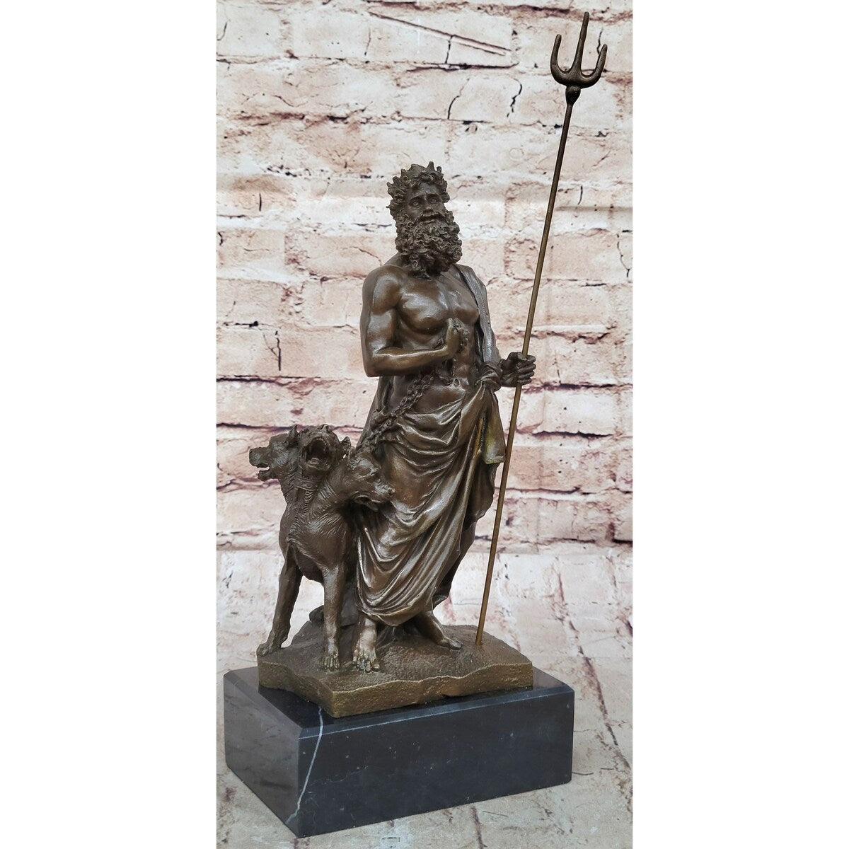 Hades Pluto Cerberus 3 Headed Imitative Dog Bronze Metal Statue Sculpture Greek Mythology