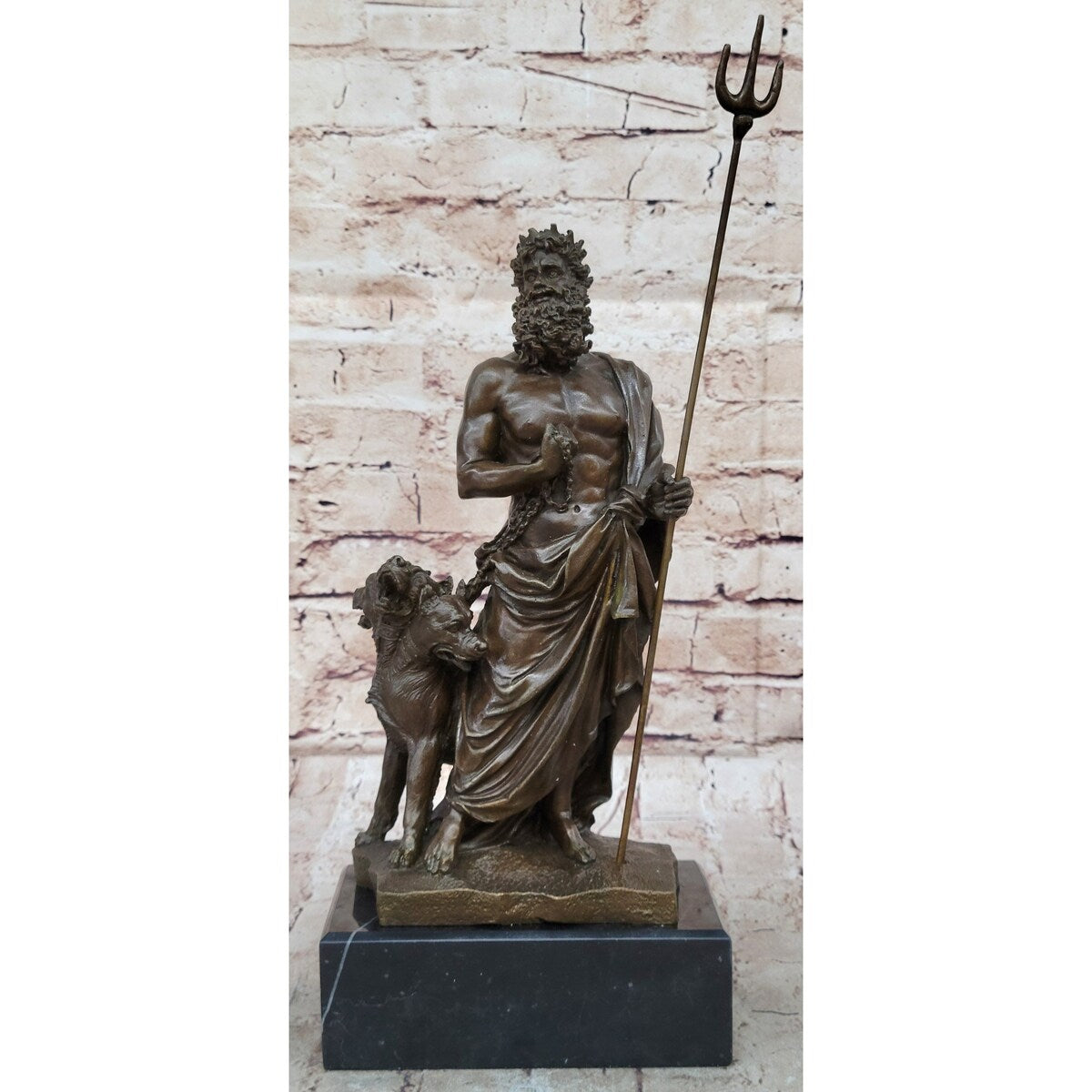 Hades Pluto Cerberus 3 Headed Imitative Dog Bronze Metal Statue Sculpture Greek Mythology