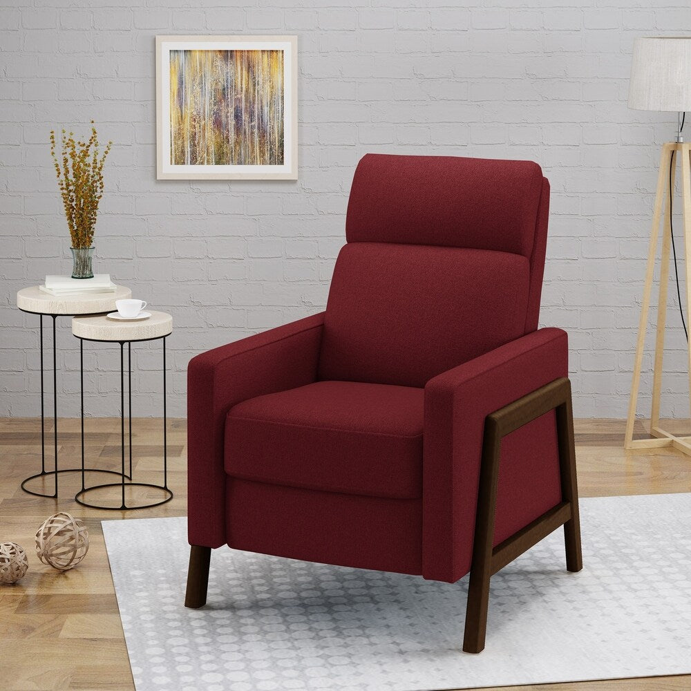 Hadrian Mid Century Modern Fabric Recliner by Christopher Knight Home