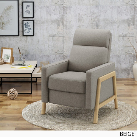 Hadrian Mid Century Modern Fabric Recliner by Christopher Knight Home