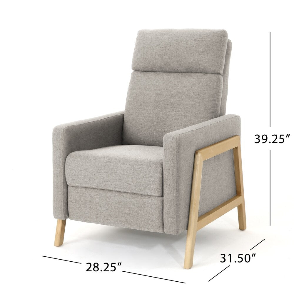 Hadrian Mid Century Modern Fabric Recliner by Christopher Knight Home