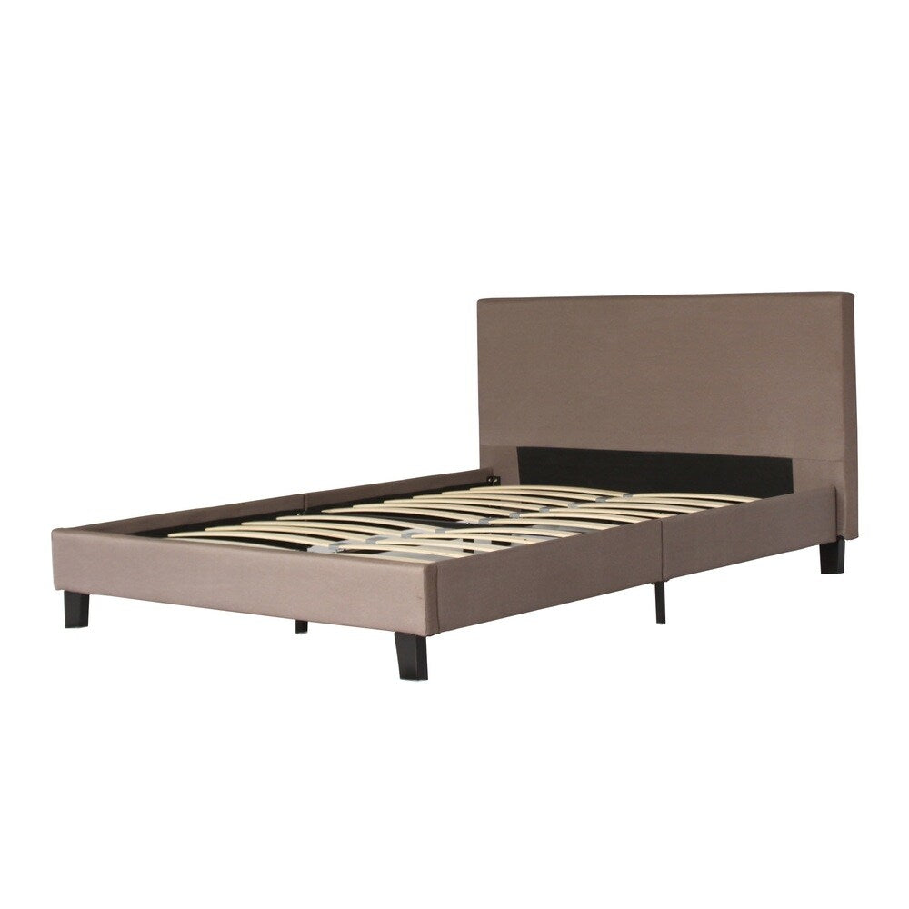 Hadwen Brown Fabric Upholstery Full/ Queen Size Platform Bed