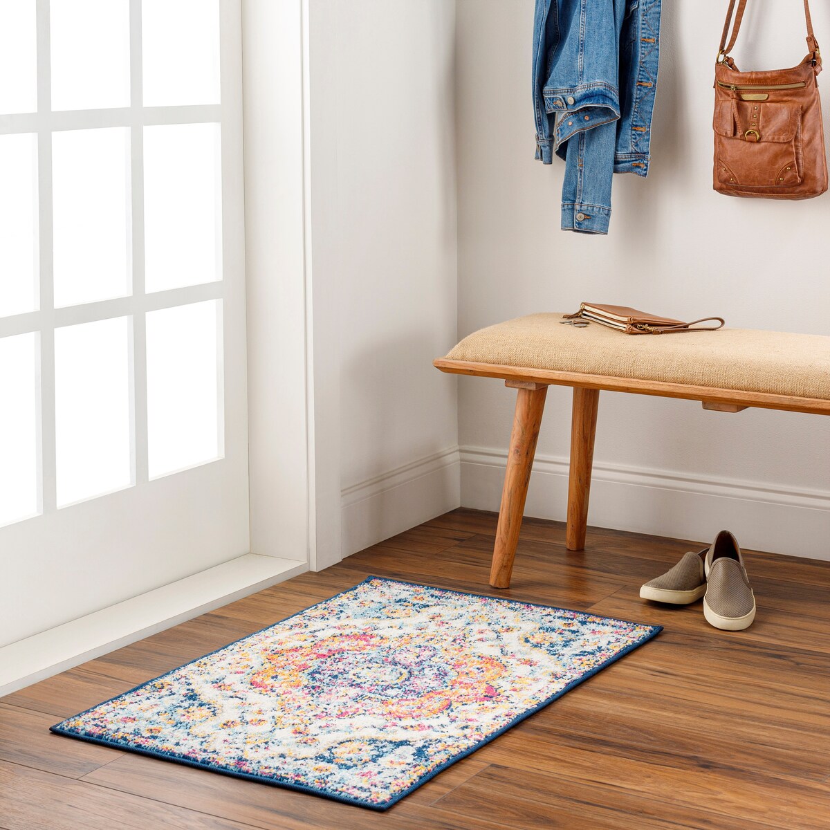 Livabliss Hal Vintage Boho Traditional Pink Medallion Area Rug