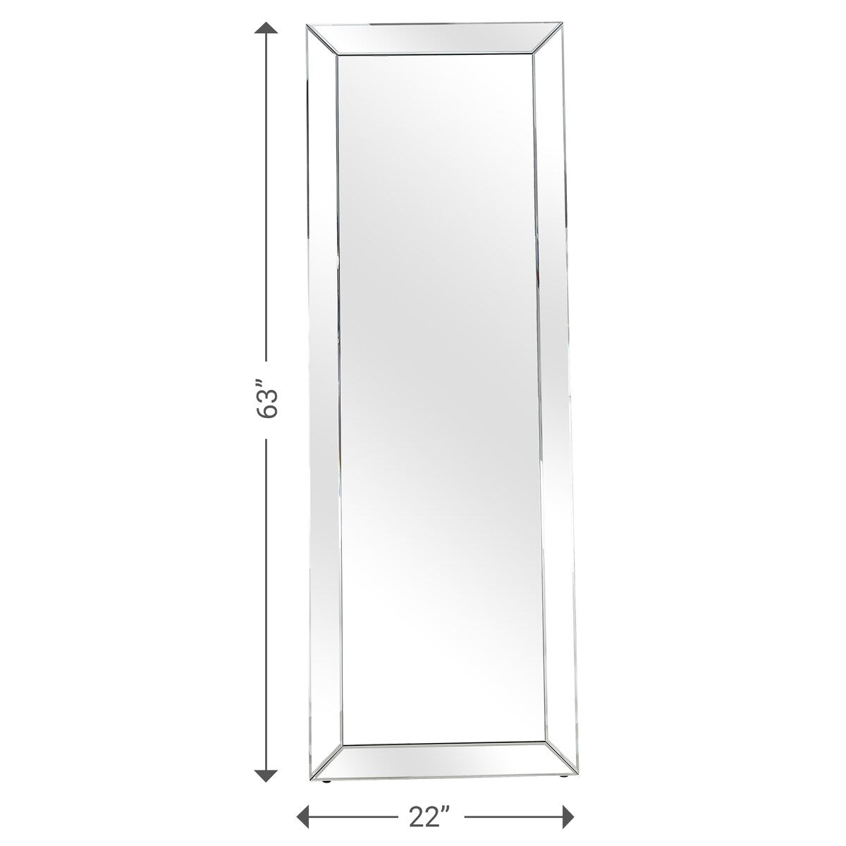 Halifax Long Beveled Edge Freestanding Mirror - Clear