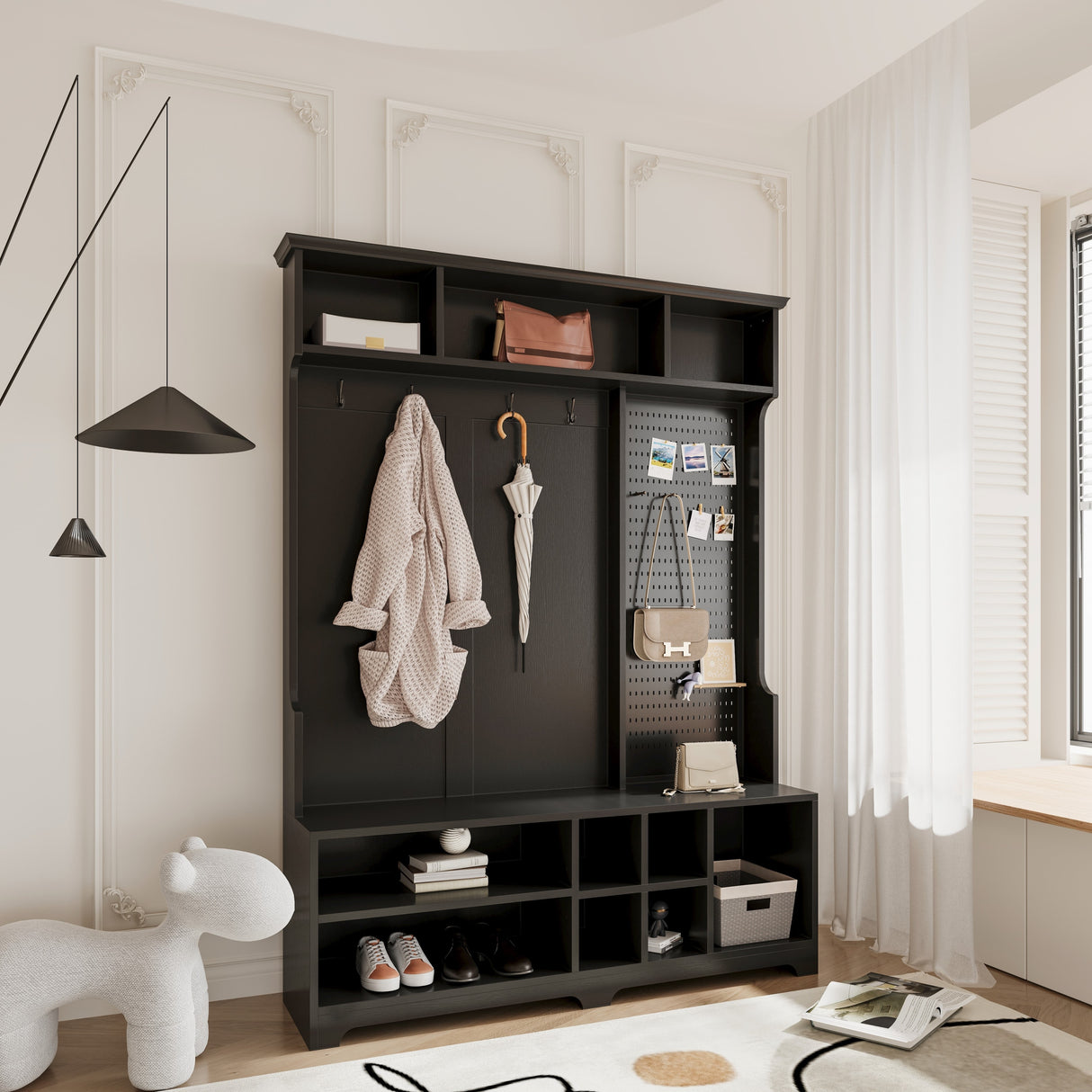 Hall Tree Entryway Bench with Shoe Bench