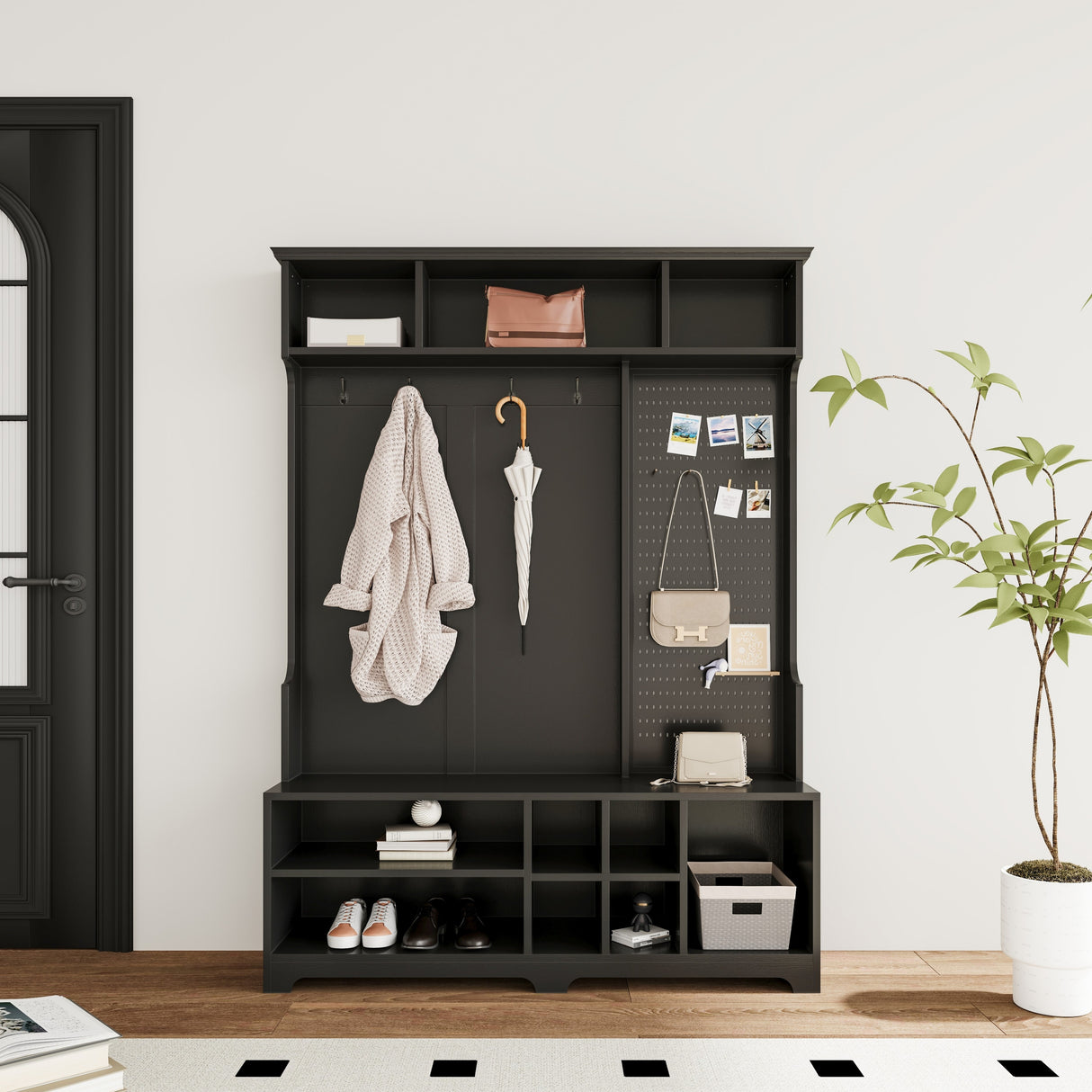 Hall Tree Entryway Bench with Shoe Bench