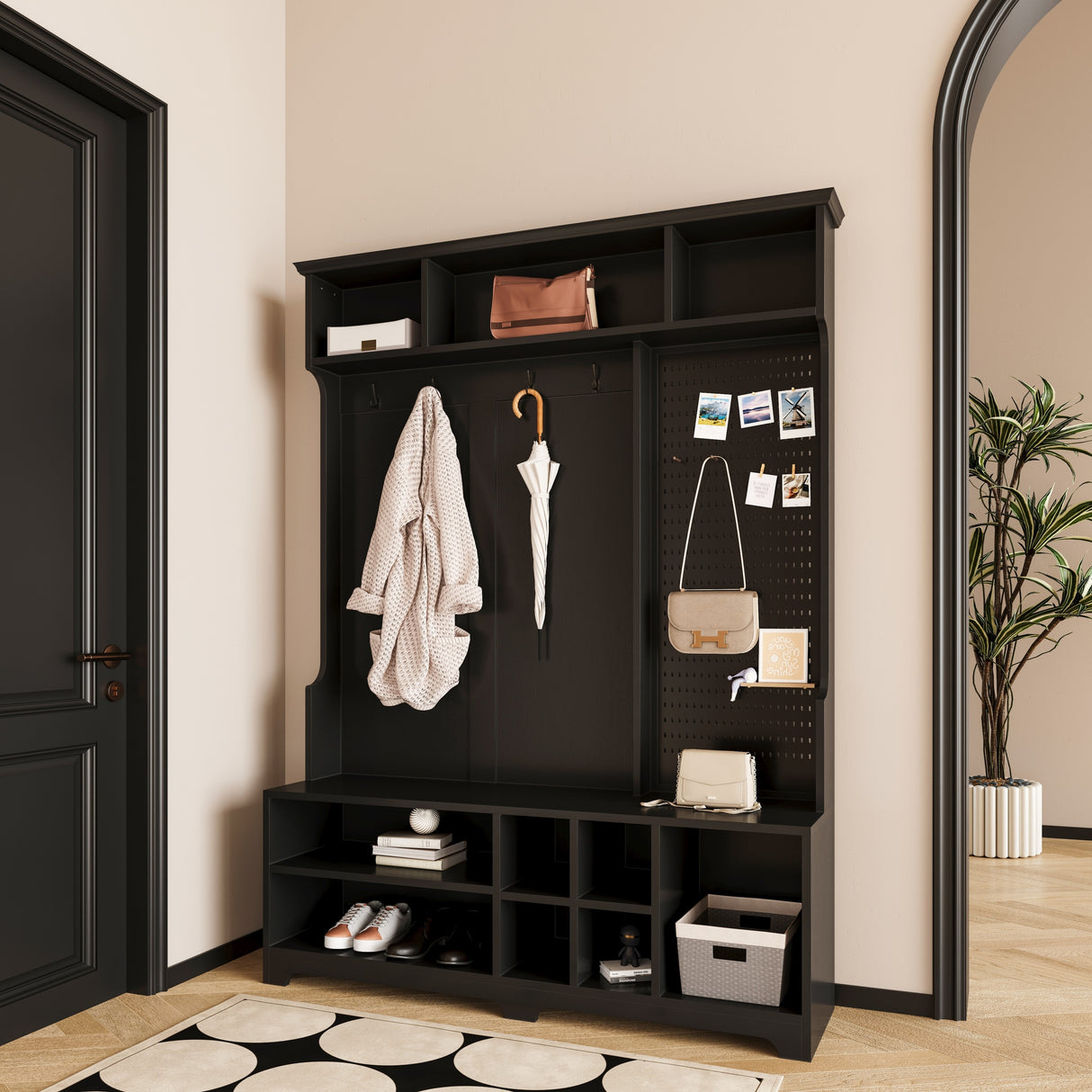 Hall Tree Entryway Bench with Shoe Bench