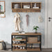 Hall Tree with 7 Hooks, Entryway bench with coat rack