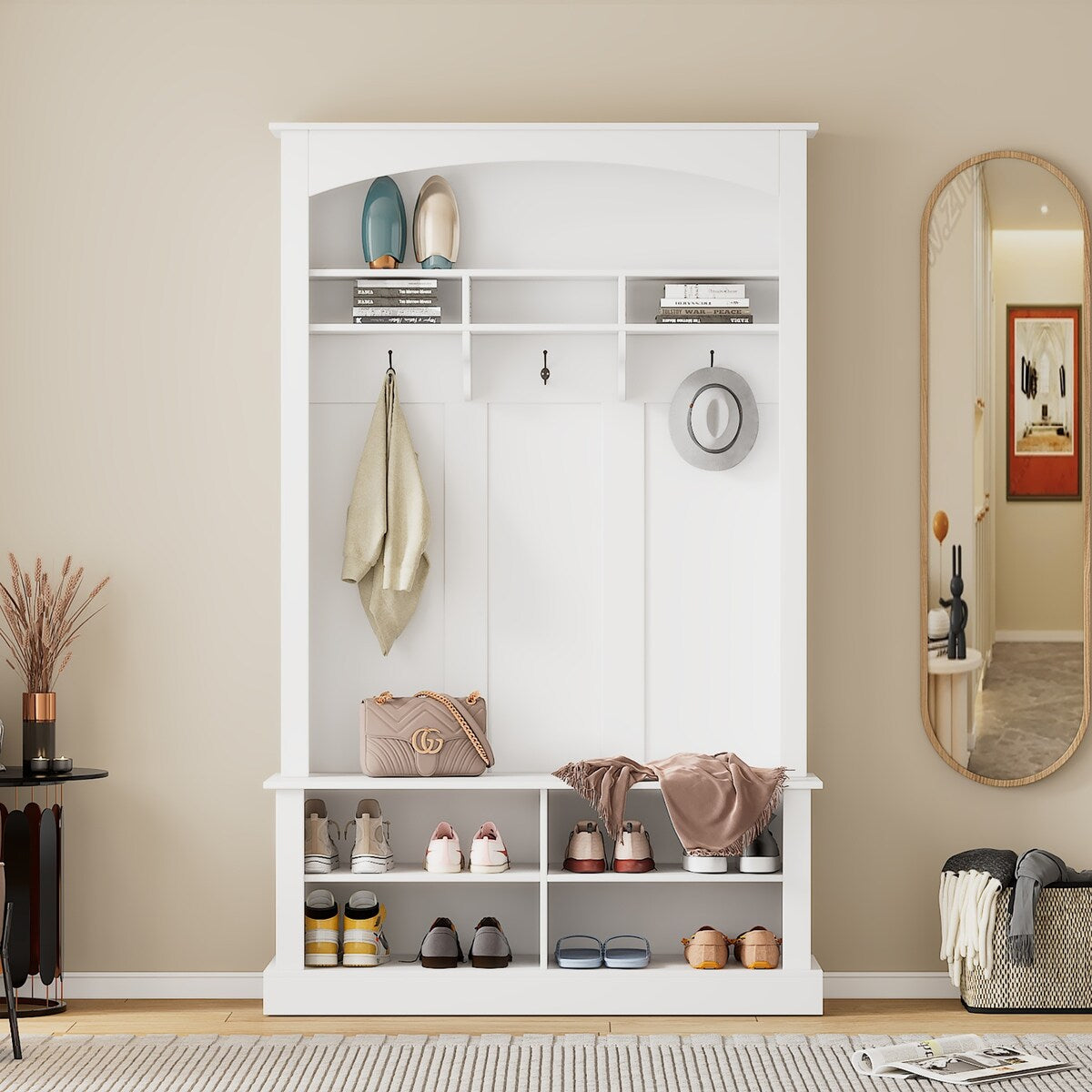 Hall Tree with Bench and Shoe Storage