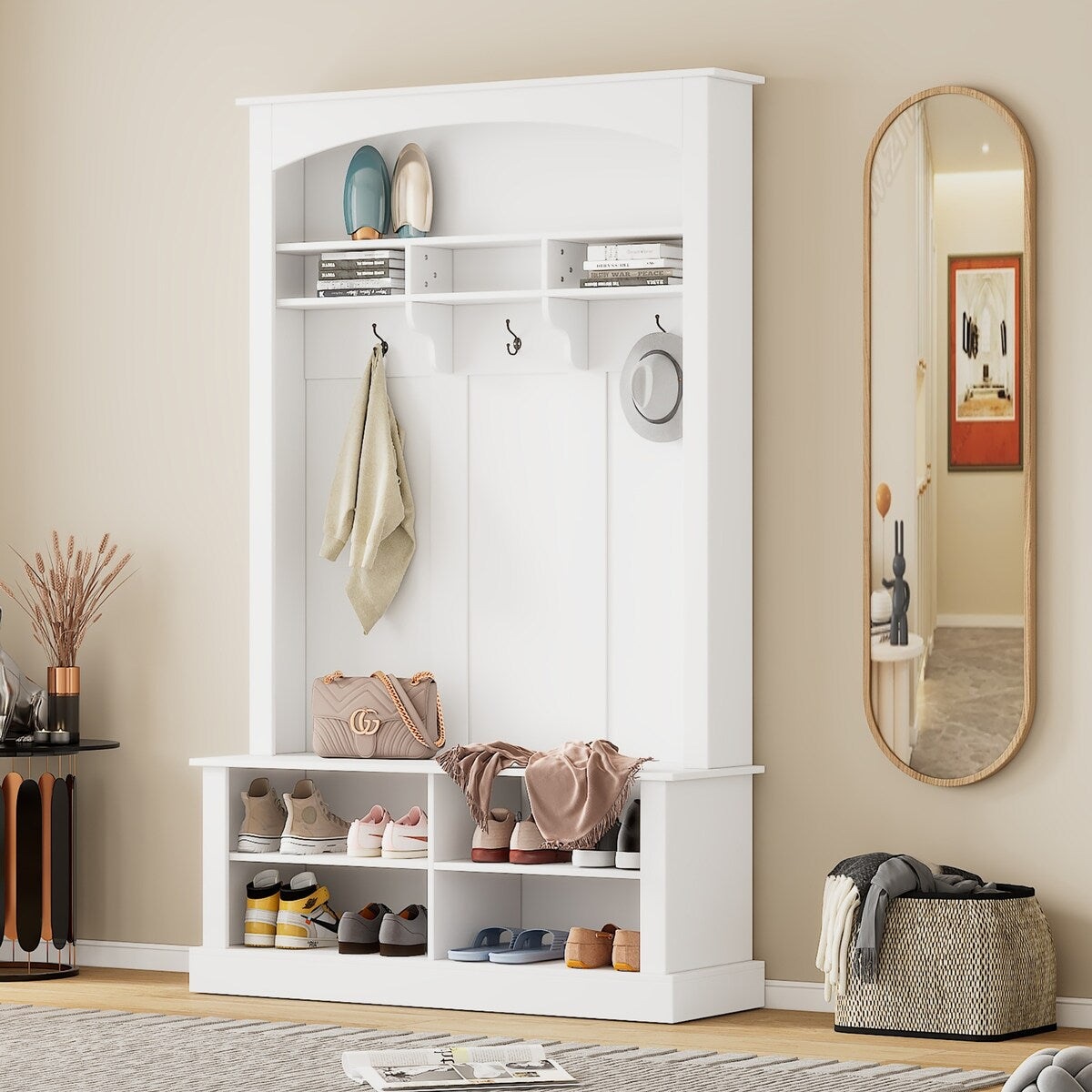 Hall Tree with Bench and Shoe Storage