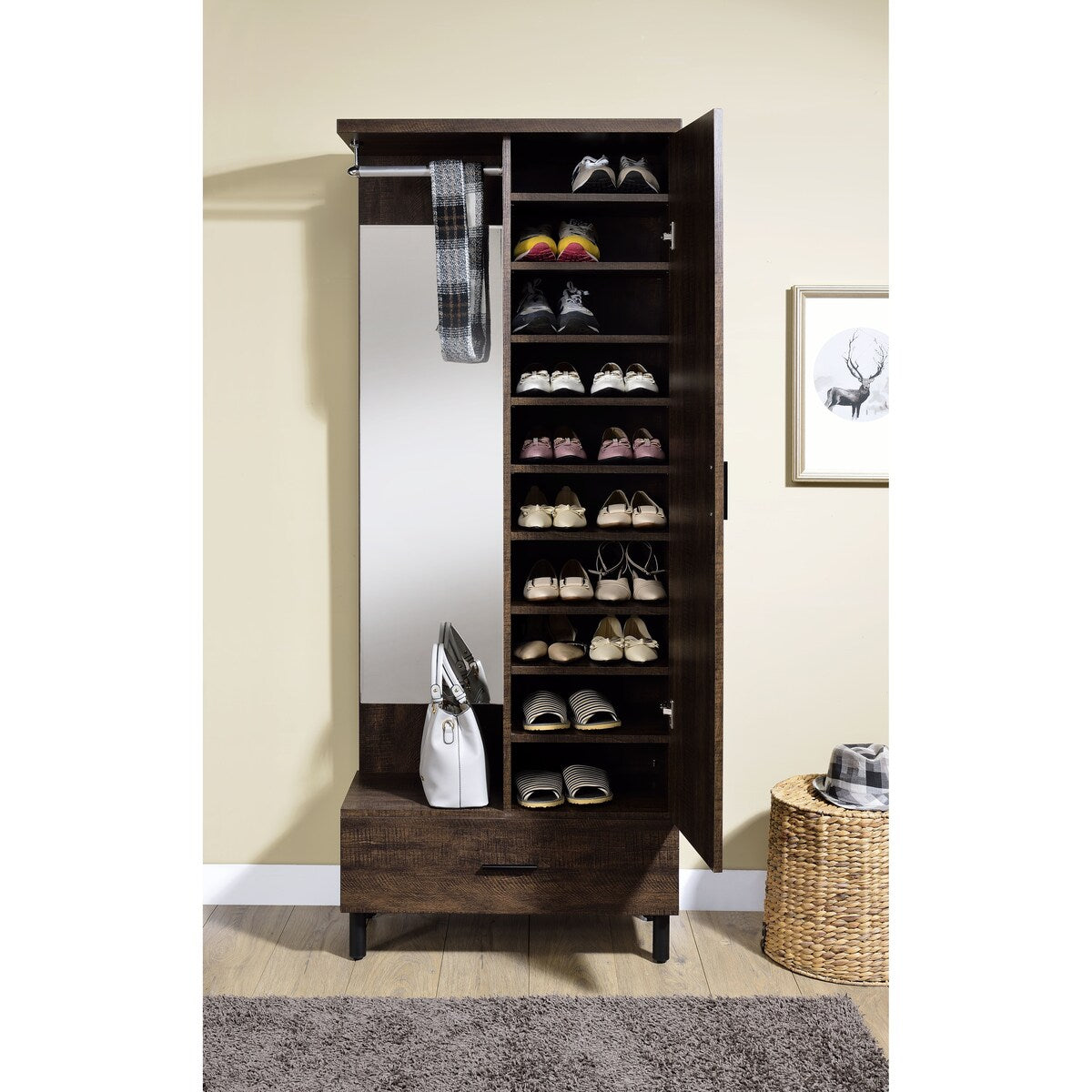 Hall Tree with Cabinet