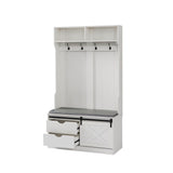 Hall Tree with Coat Rack, Bench, Drawers