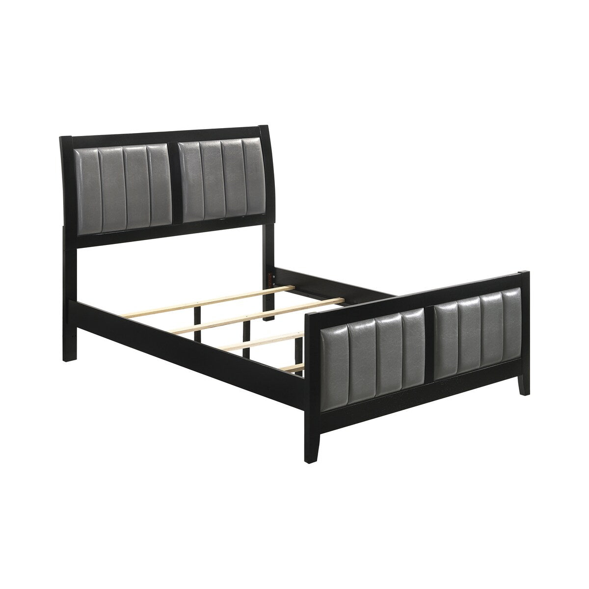 Halliday Black and Grey Upholstered Panel Bed