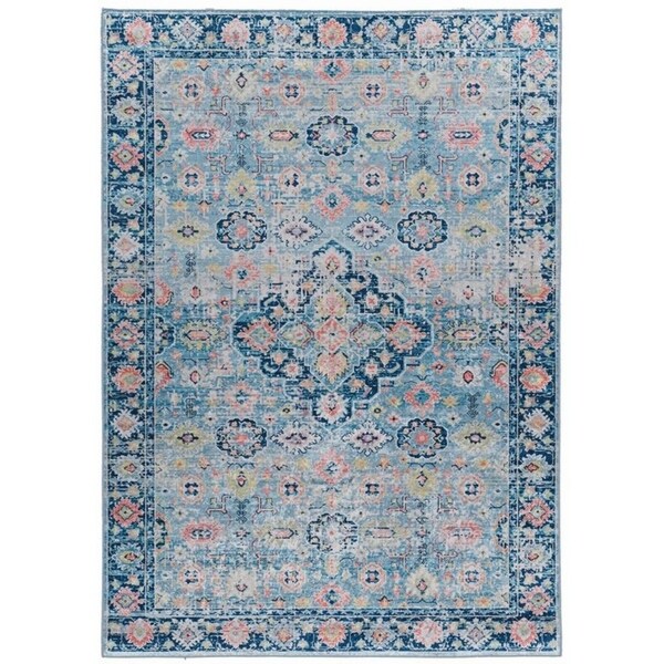 Halogen Bellis Blue/Ivory Area Rug - 5' X 7'