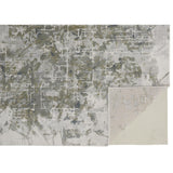 Halton Contemporary Marble Accent Rug, Silver Gray/Green