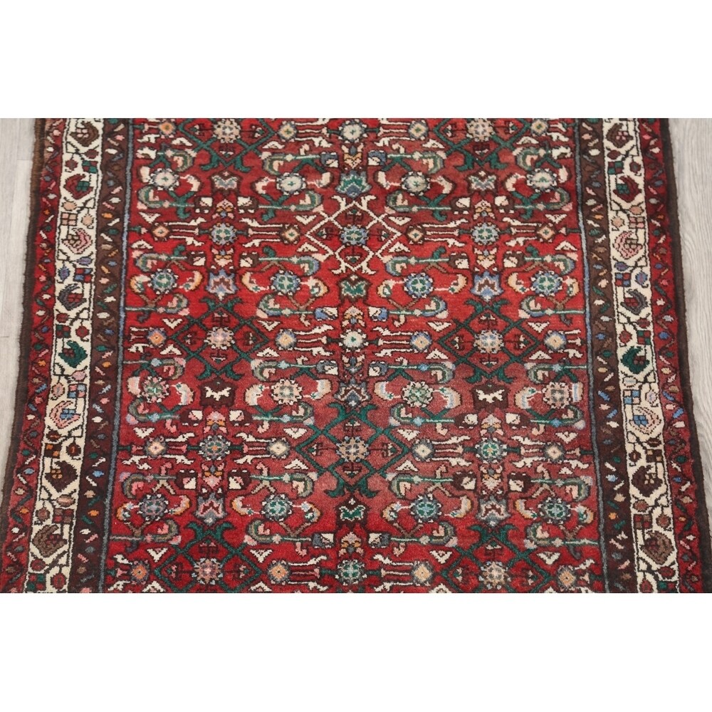 Hamadan Traditional Persian Handmade Wool Rug Tribal Carpet - 10'10" x 3'10" Runner