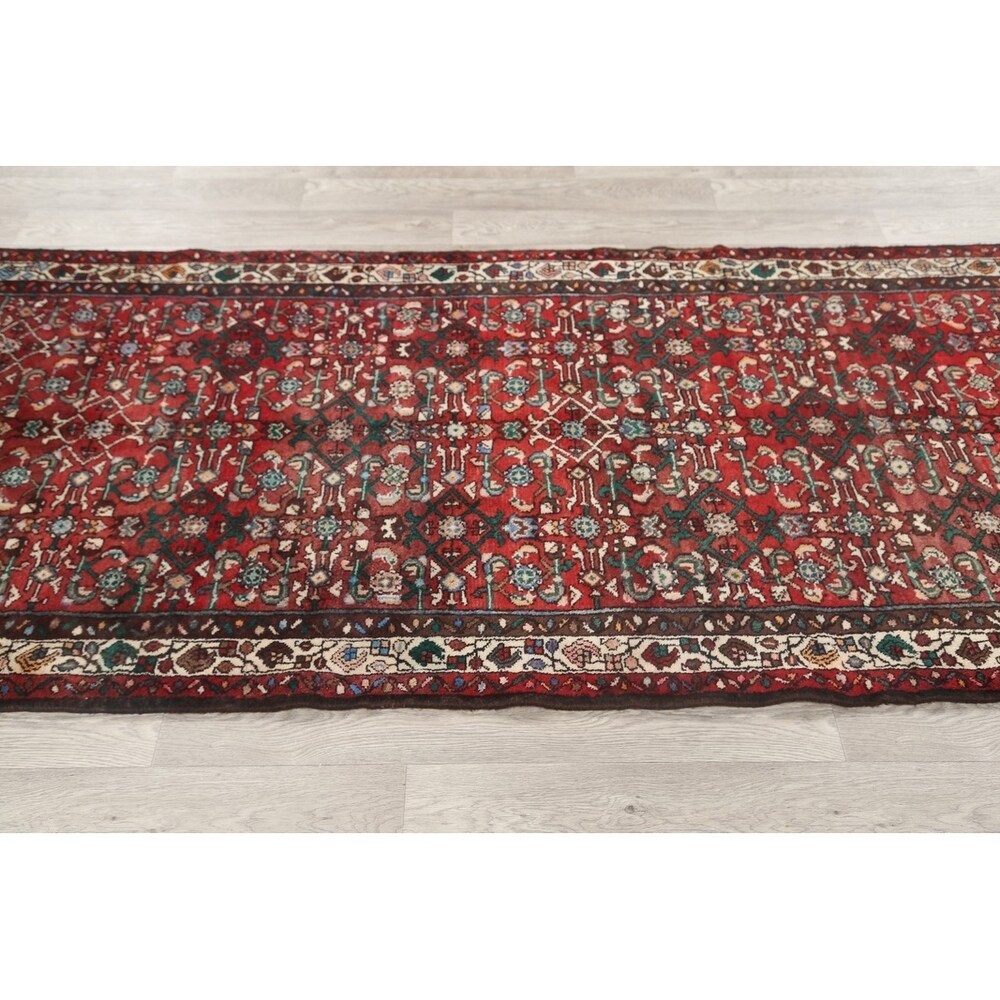 Hamadan Traditional Persian Handmade Wool Rug Tribal Carpet - 10'10" x 3'10" Runner