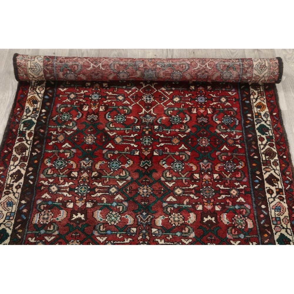 Hamadan Traditional Persian Handmade Wool Rug Tribal Carpet - 10'10" x 3'10" Runner